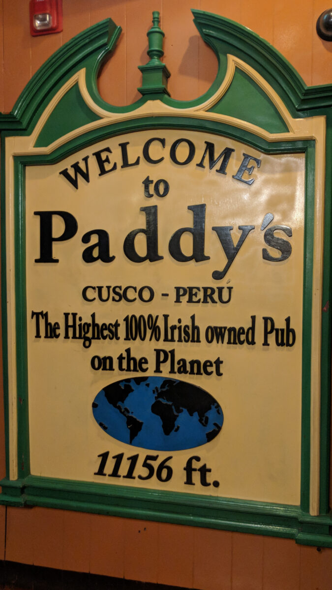 Paddy's Irish Pub - Cusco, Peru