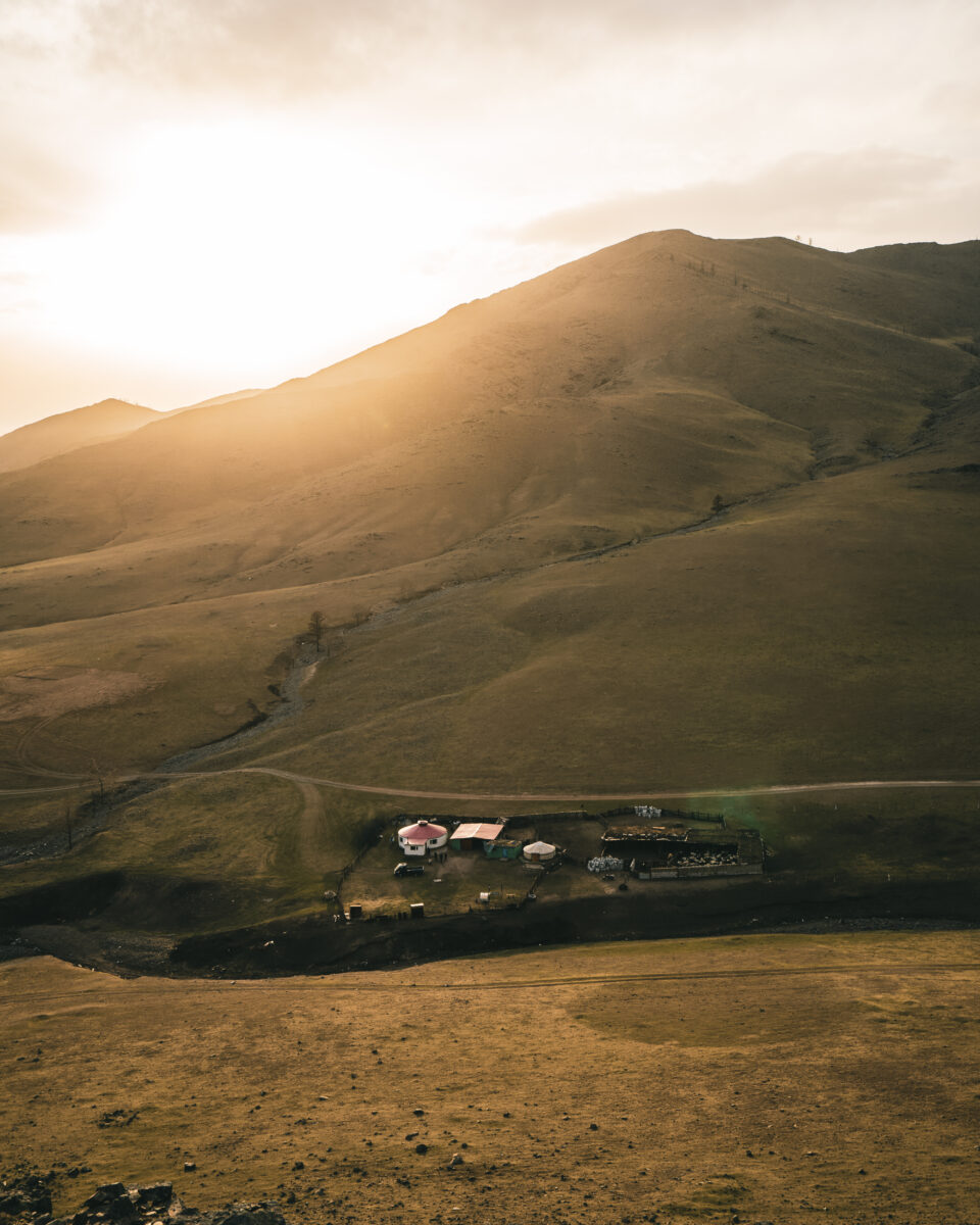 Sunset while staying with nomadic Mongolian families