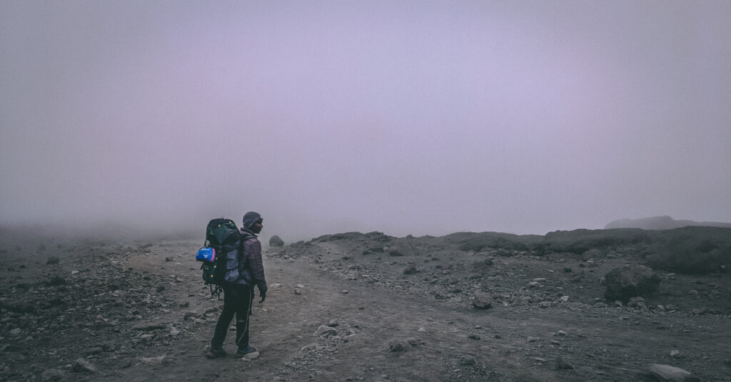 A little foggy on Mount Kilimanjaro