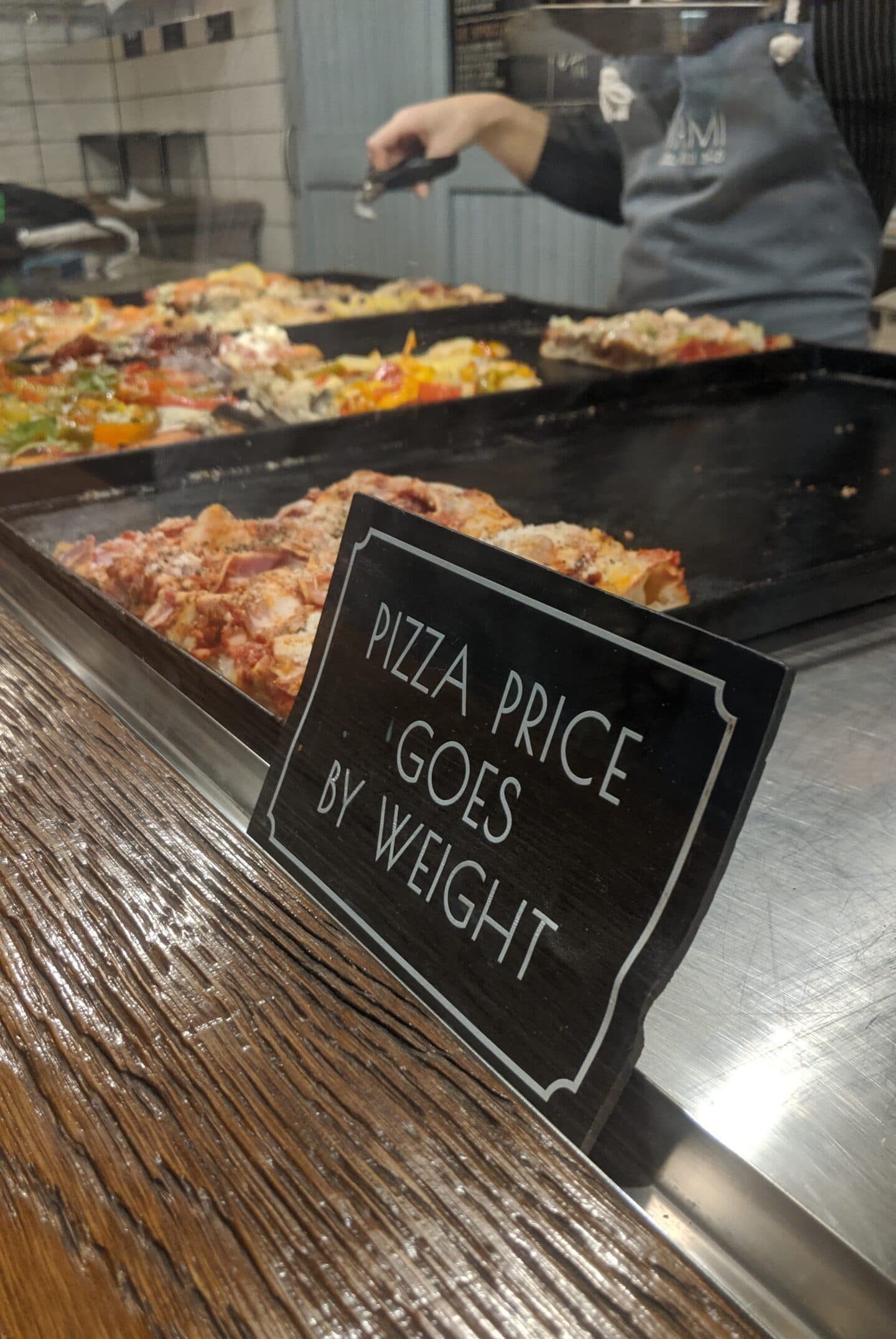 Pizza sold by weight