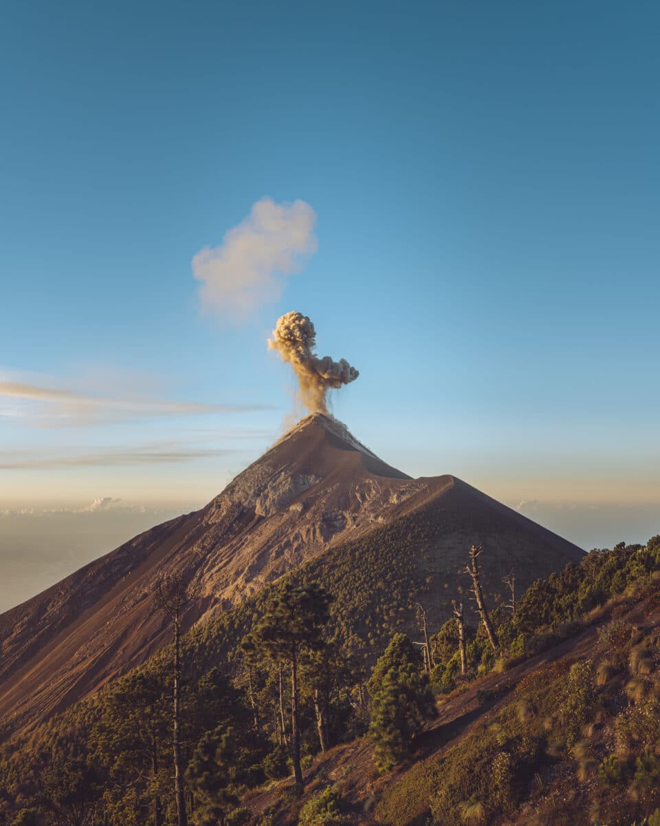 An erupting Volcan de Fuego