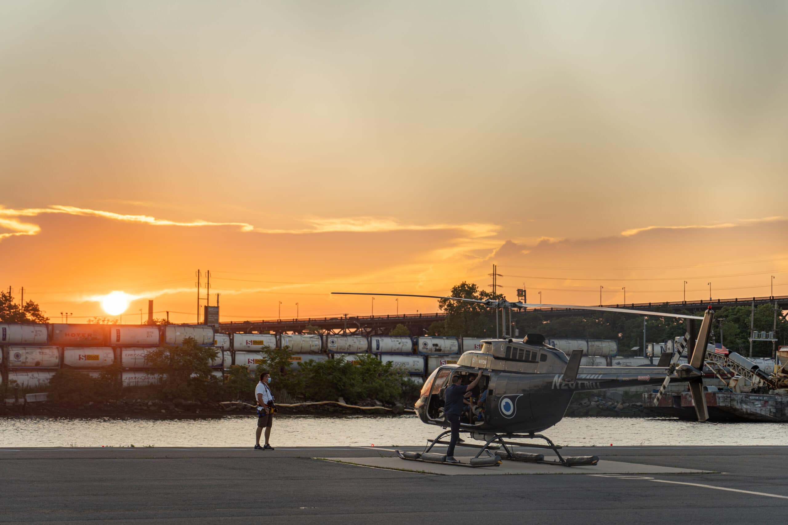 New York City Helicopter Sunset