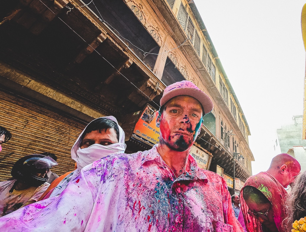 Covered in colors and celebrating holi