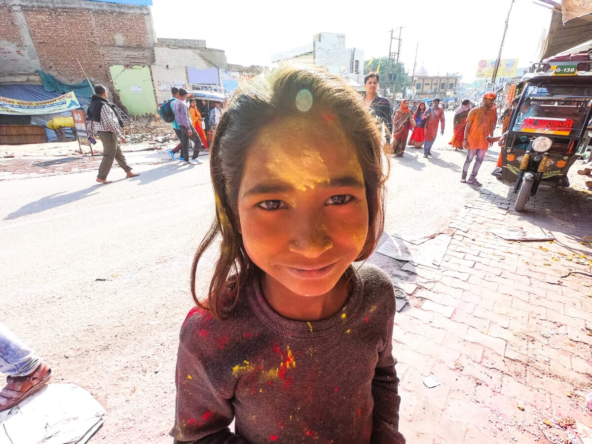Local girl celebrating Holi.