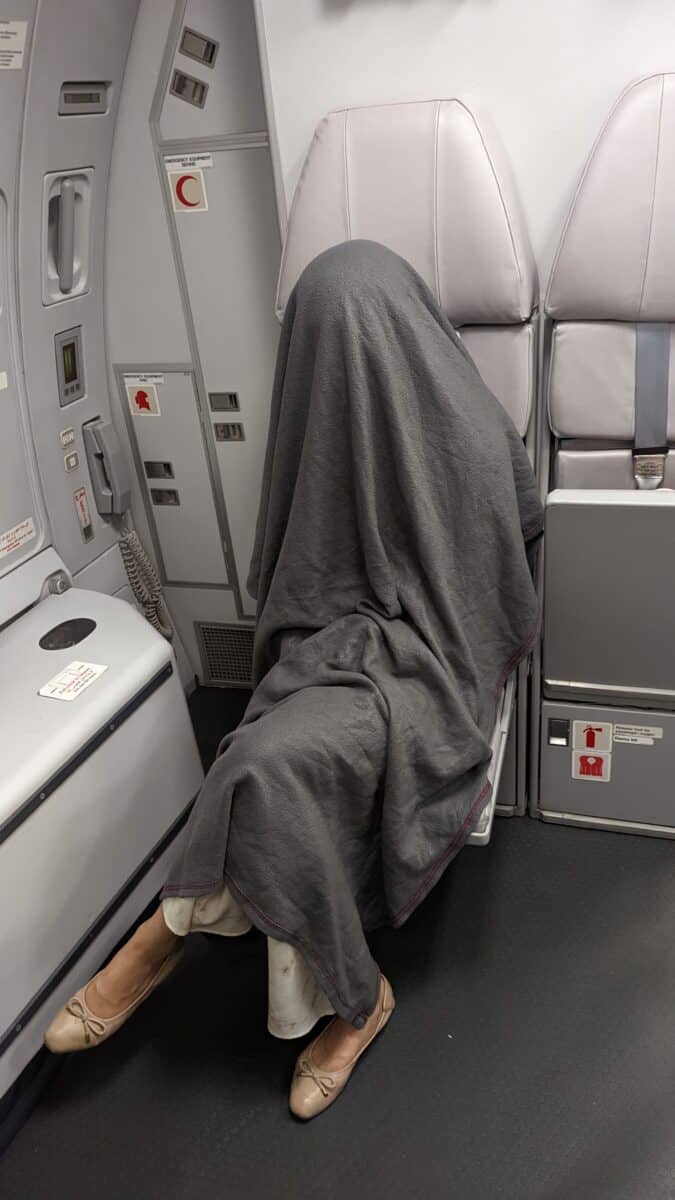 Sleeping flight attendant