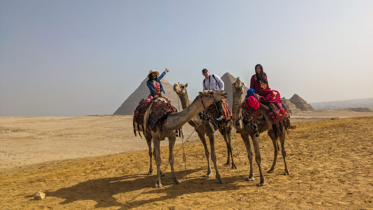 Egypt group at the pyramids