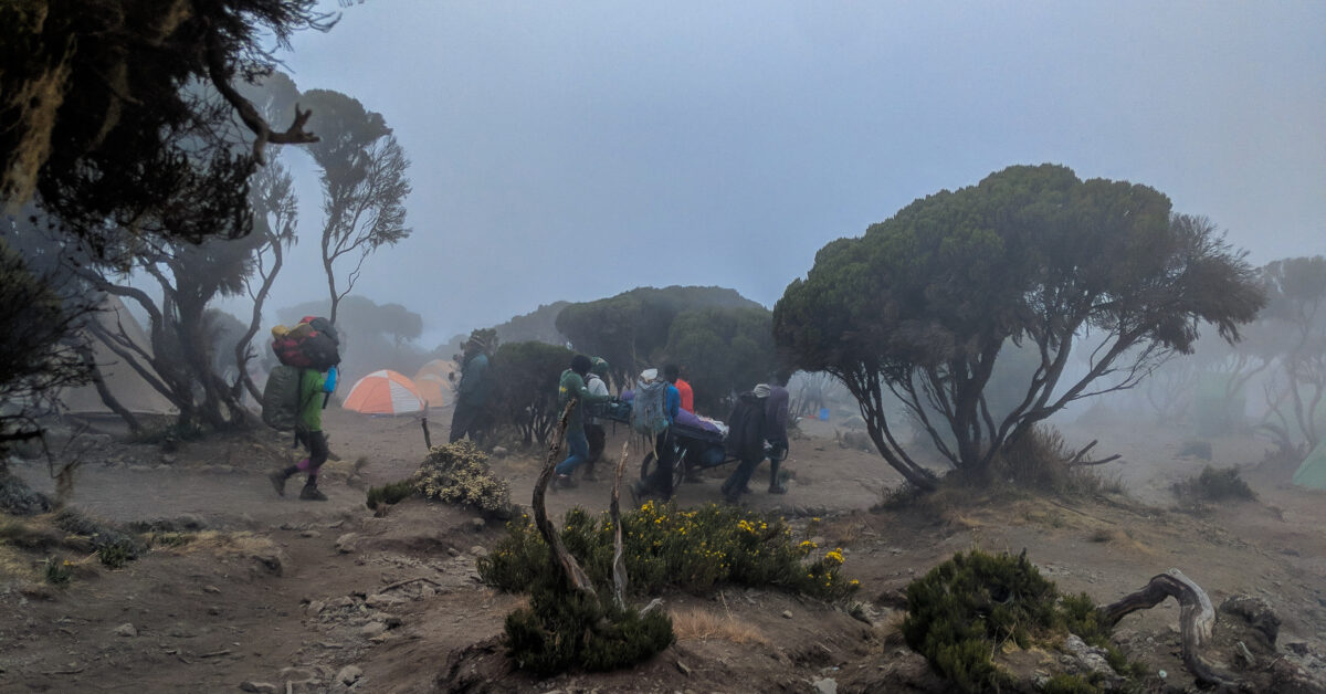 medical evac on Kilimanjaro