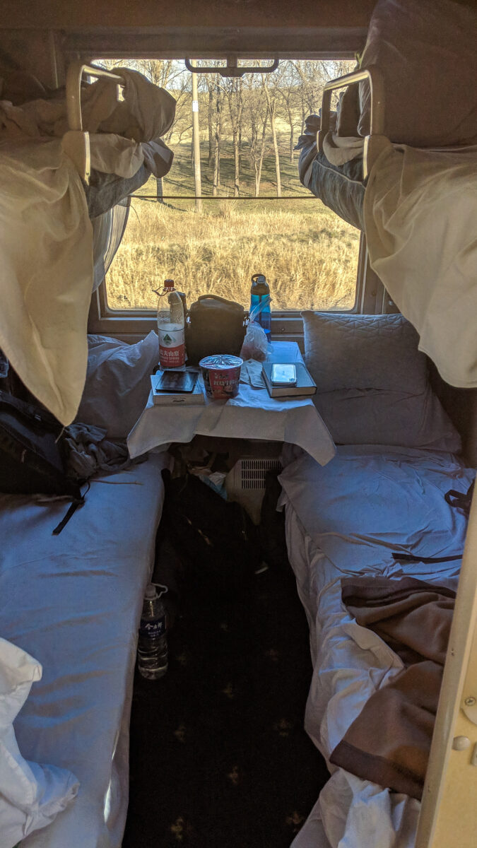 train cabin on the Trans-Siberian Railway