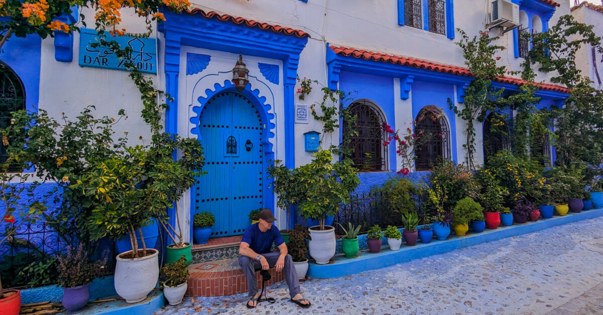 Chefchaouen, Morocco stoop