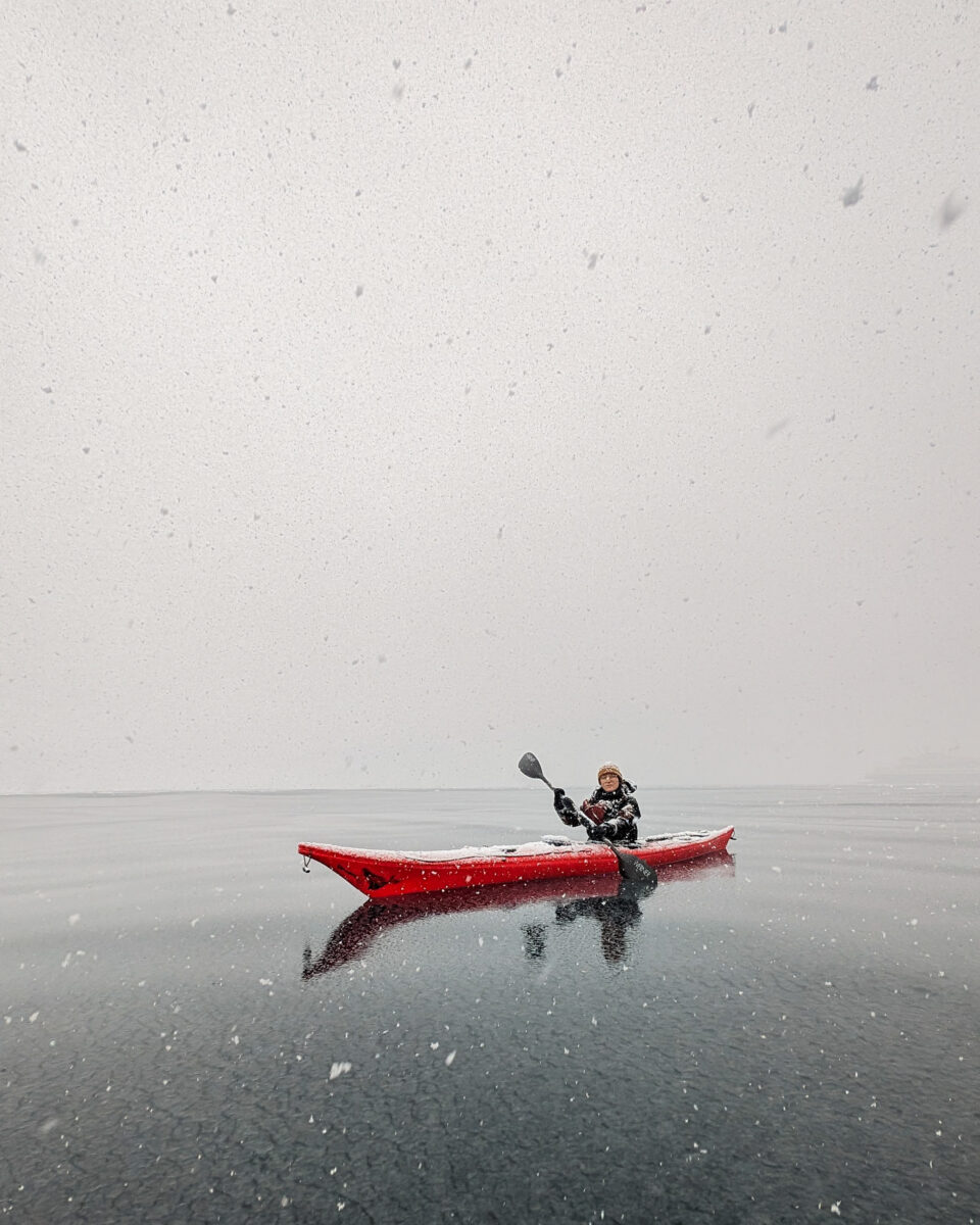 Sea kayaking in Antarctica.