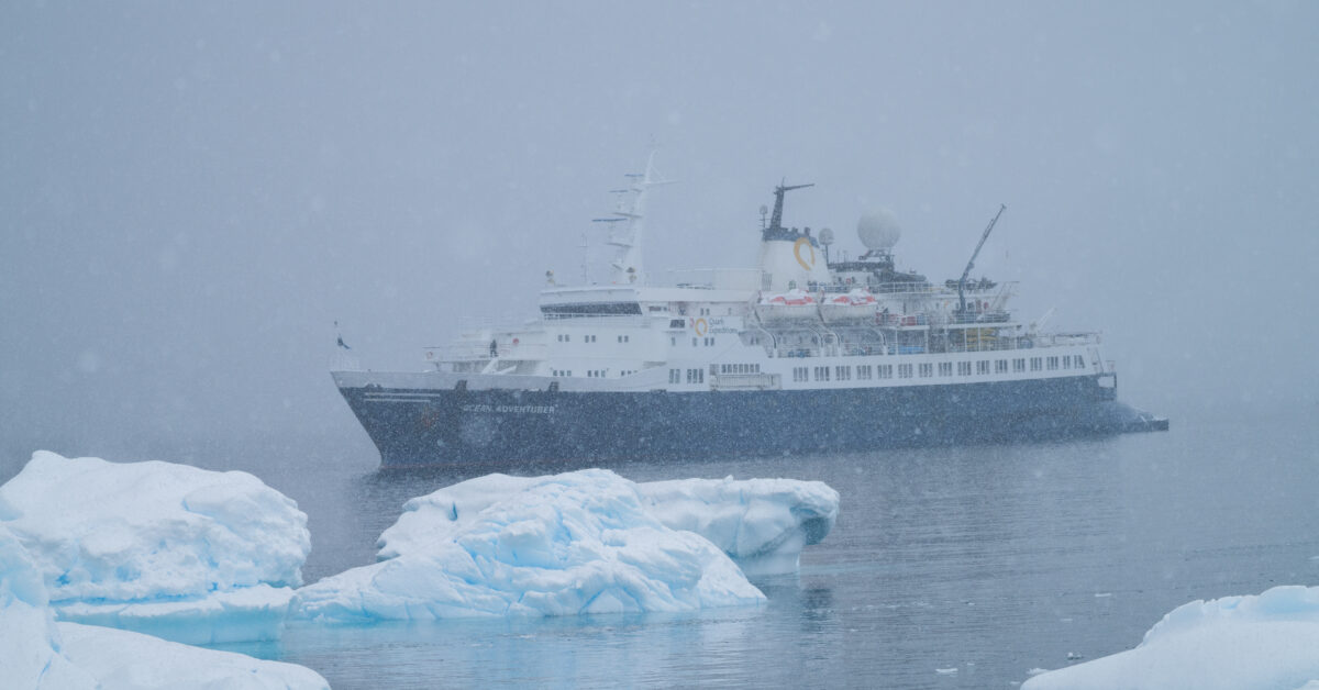 The ship taken for visiting Antarctica