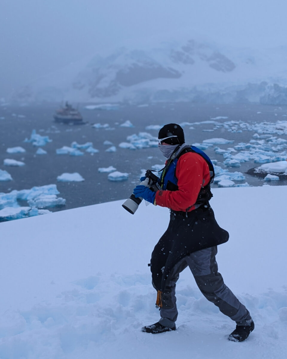 Visiting Antarctica in sea kayak gear.